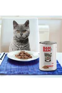 BAM&BAM Somonlu Soslu Kısırlaştırılmış Yetişkin Kedi Konservesi 400 gr x 12 Adet