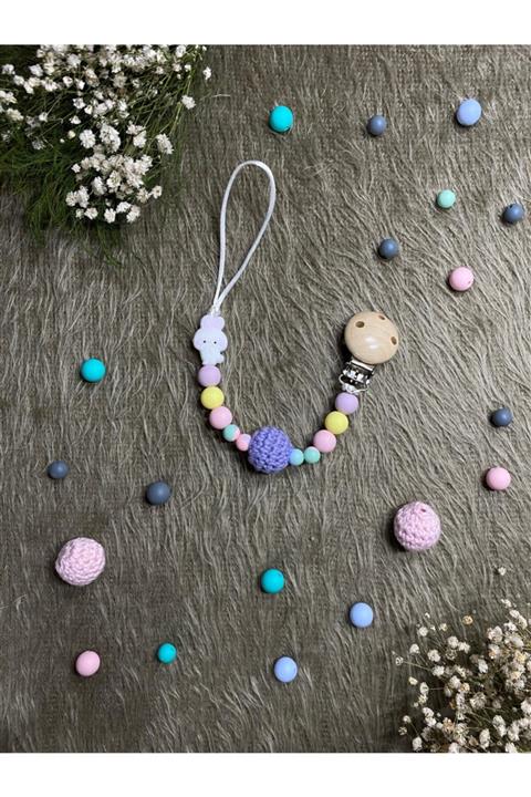 babykitsforyou Babykits Rabbit Silikon Emzik Askısı / Emzik Zinciri Purple