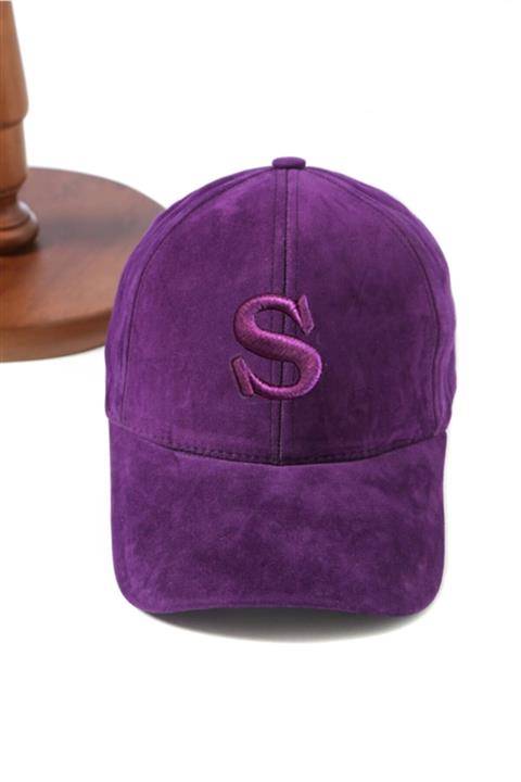 ŞapkaMania Mor S Harfli Süet Kep
