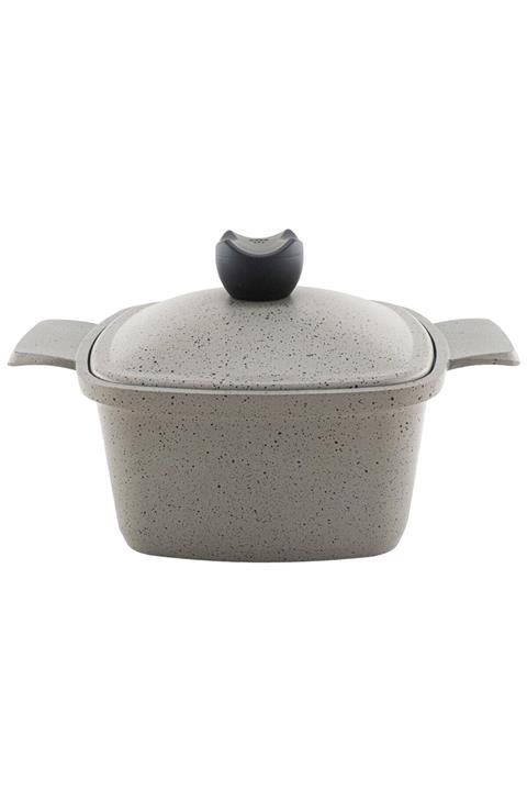 ACAR 10472 Liya Grey 24cm Kare Derin Döküm Tencere Gri