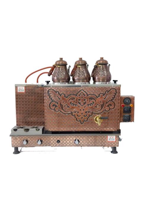 Anka 6 Demlikli Bakır Çay Kazanı Akıllı Dijital Full Otomatik Içi Dışı Bakır