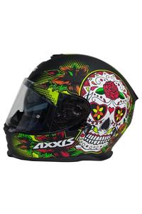 AXXIS Eagle Sv Mexıcan Skull A11 Matt Black Yellow