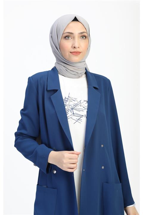 Kemal Aydın Kadın  Ceketli Tesettür Ikili Takım - Indigo