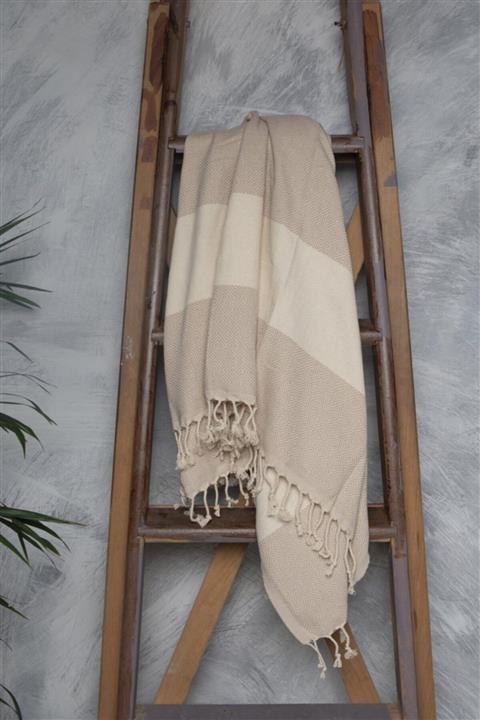 Chappal Elmas Desenli Peştamal Bej