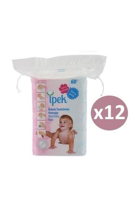 İpek Ipek Maxi Pamuk Bebek Temizleme Pamuğu 60'lı * 12'li Paket