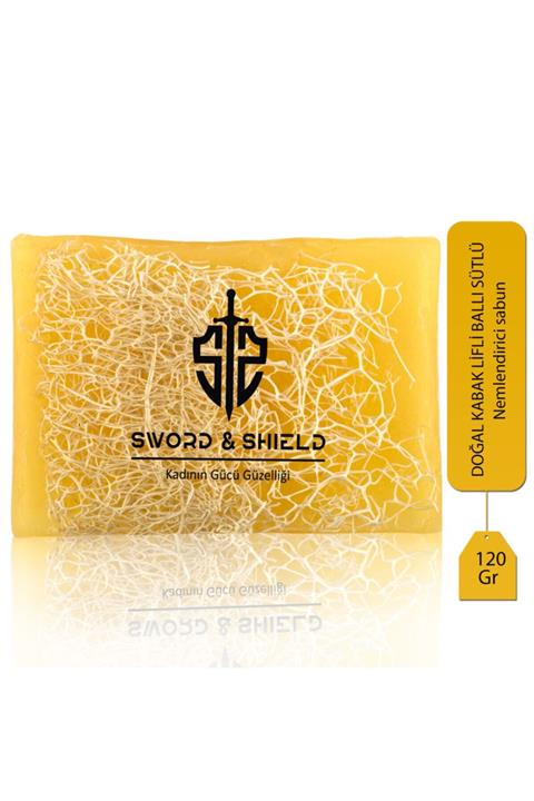 Sword & Shield Doğal Kabak Lifli Ballı Sütlü Sabun - Mardin Üretimi 120 Gr