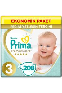 Prima Premium Care 3 Beden Ekonomik Paket 6-10 kg (4*52) 208 Adet