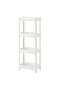 Mashotrend Siyah - Beyaz Vesken Mutfak Banyo Raf Ünitesi - Banyo Dolabı Havluluk 4 Katlı 23x100 Cm
