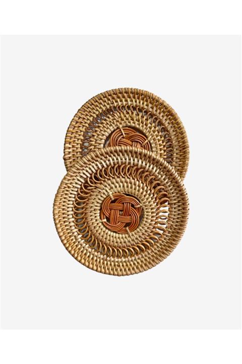 did homeware Harmonia Rattan 2'li Bardak Altlığı Seti