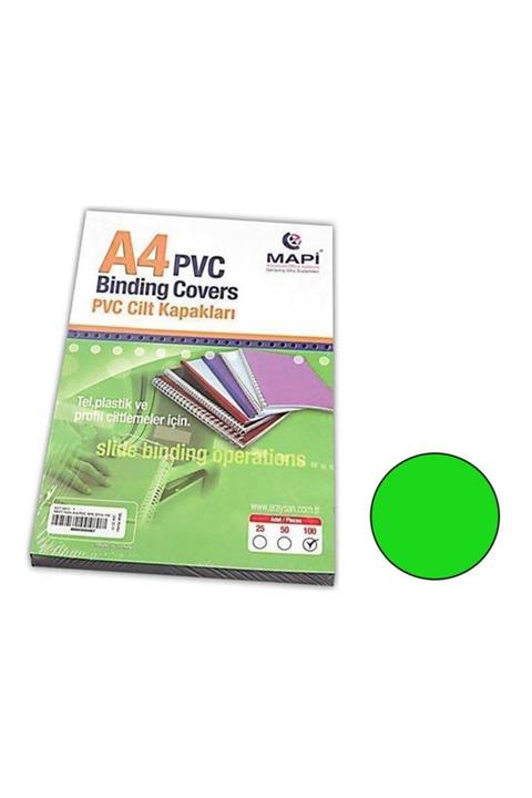 Mapi Cılt Kapagı Pvc A4 160 Mıc Yesıl 100 Lu