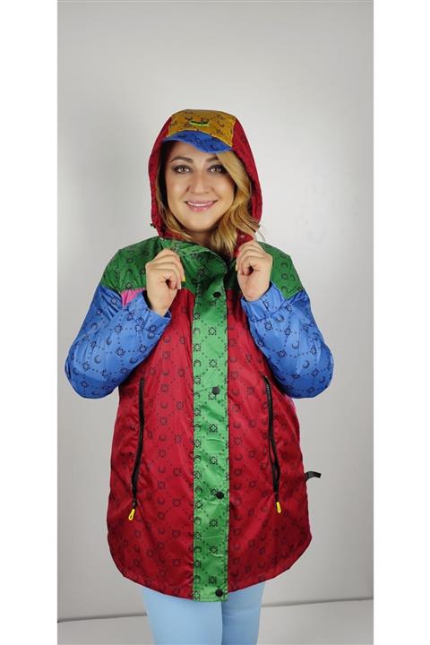 NoviaMi Renkli Kısa Kadın Yağmurluk