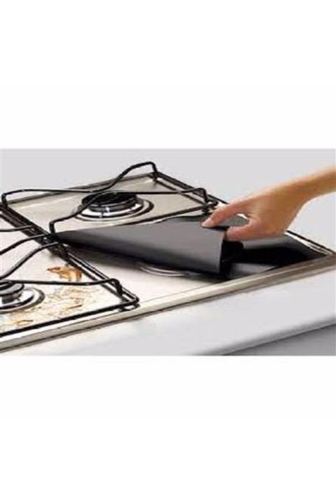 ugursepeti Siyah Yıkanabilir Ocak Koruyucu Folyo Kirlenmeyi Önleyen Yanmaz Yapışmaz 4'lü Set