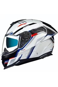 Nexx Sx.100r Gridline Kapalı Kask (mat Beyaz-mavi)