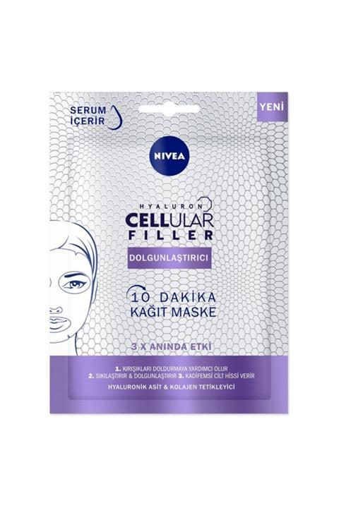 Nivea 10 Dakika Hyaluron Cellular Filler Dolgunlaştırıcı Kağıt Yüz Bakım Maskesi 28 gr