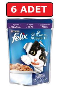 Purina Felix Felix Kuzu Etli Yaş Kedi Mama 100 Gr X 6 Adet Islak Mama Pouch