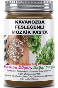 SPANA Kavanozda Fesleğenli Mozaik Pasta Ev Yapımı Katkısız 330 gr