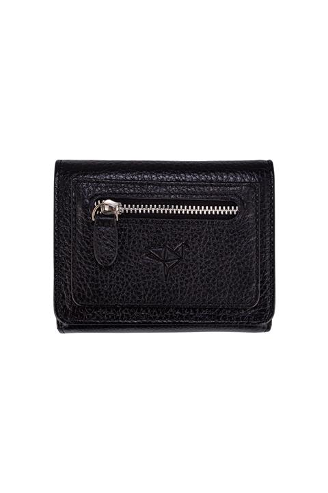 Garbalia Moon Hakiki Deri Siyah Kadın Cüzdanı