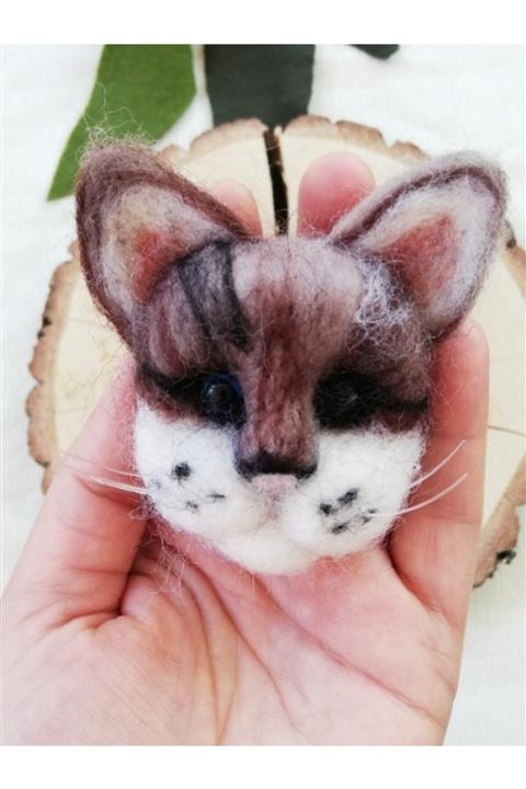 Toka Perisi 3 Boyutlu Yün Keçe Kedi Yaka Iğnesi