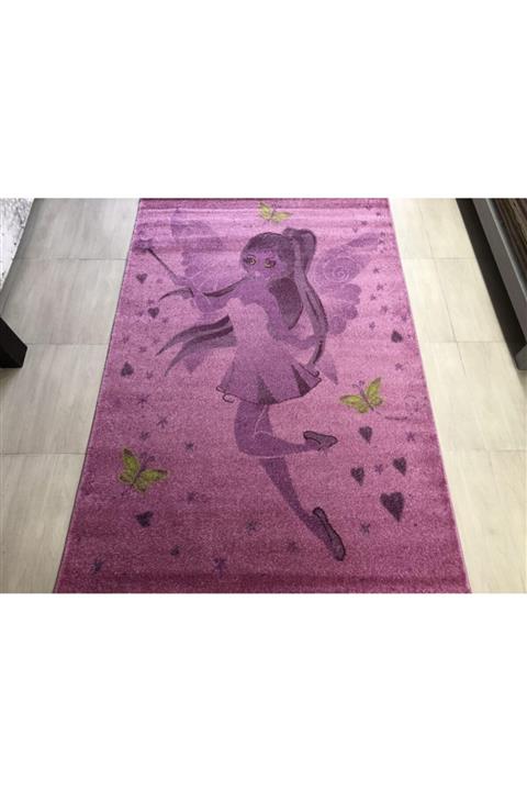 Merinos Dinarsu Çocuk Halısı 160x230 Kız Figürlü 4 M2 Açık Pembe Halı