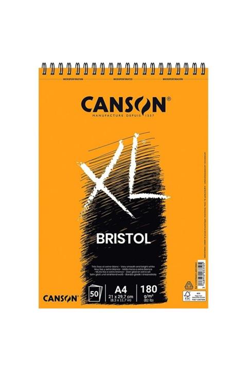 Canson Xl Bristol Spiralli Çizim Defteri 180g 50 Yaprak A4