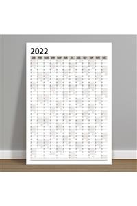 bi'aldım 2022 Yıllık Planlama Duvar Takvimi 35x50 cm Bej Wall Planner