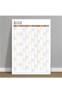 bi'aldım 2022 Yıllık Planlama Duvar Takvimi 35x50 Cm Kahve Kiremit Wall Planner