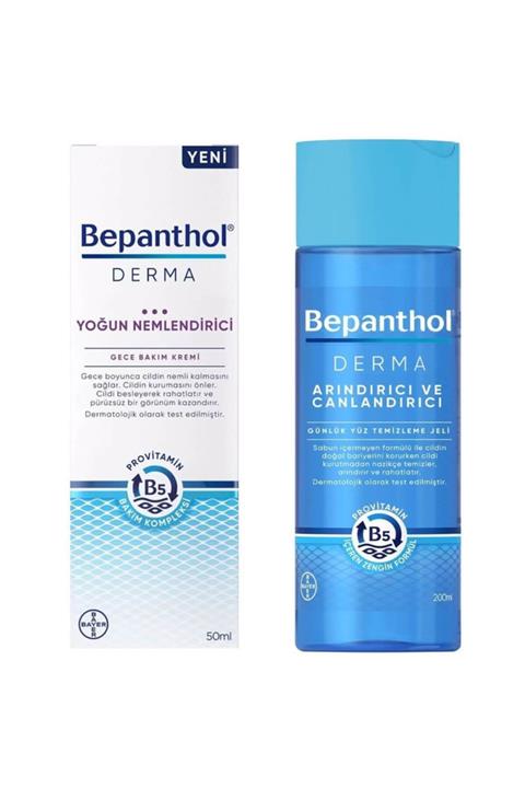 Bepanthol Derma Gece Bakım Kremi 50 Ml + Derma Yüz Temizleme Jeli 200 Ml