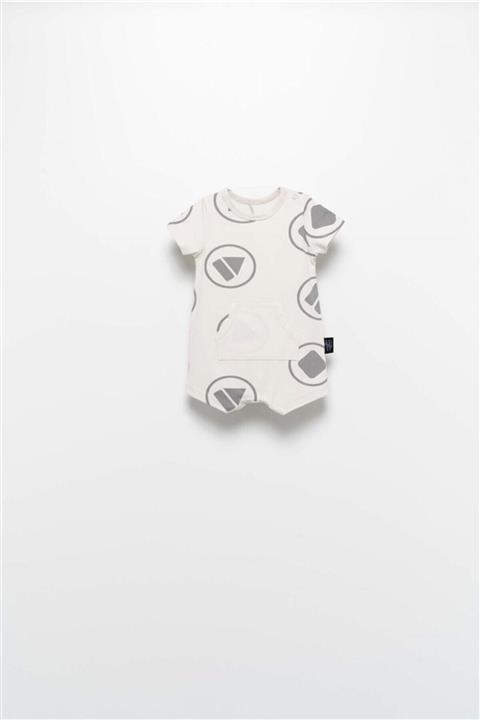 Moi Noi Unisex Bebek Gri Kanguru Cepli Tulum