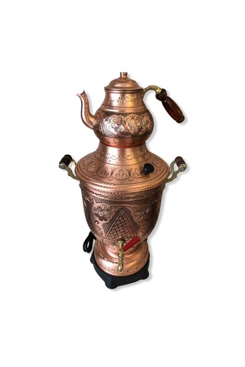 Essen Ticaret Elektrikli Işlemeli Bakır Semaver 5 lt