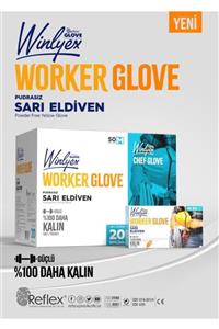 Reflex Pudrasız Sarı Eldiven 50 Adet S Beden Worker Glove-temizlik-bulaşık-mutfak- Yemek- Iş-vinil