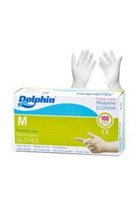 Dolphin 4 Paket Puduralı Latex Eldiven (m)