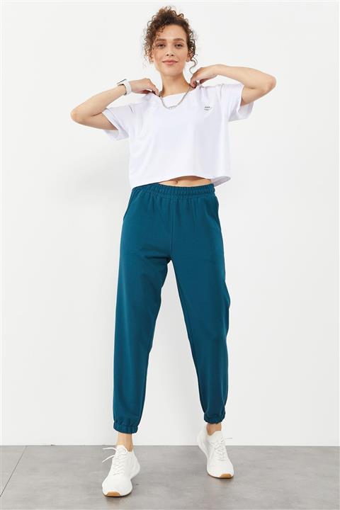 Tommy Life Tommylife Zümrüt Kadın Cepli Yüksek Bel Rahat Form Lastik Paça Eşofman Alt - 94583
