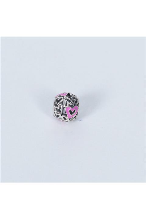 Nur Silver Pembe Çiçek Charm