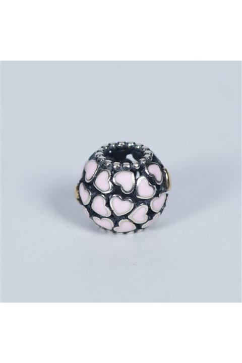 Nur Silver Pembe Kalp Charm