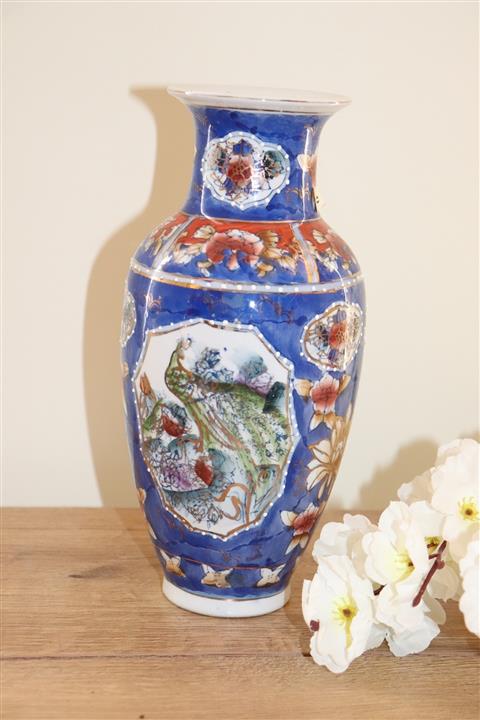 MISIR ÇİÇEK Çini Desenli Antika Vazo