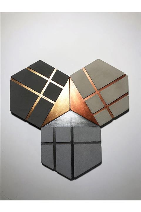 RocArt Home Altıgen Beton Bardak Altlığı