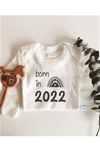 Astral Baby Born In 2022 Yazılı Uzun Kol Organik Bebek Body