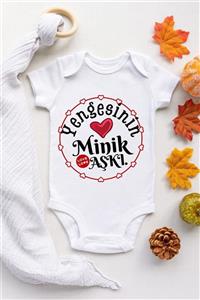 BabyLimon Unisex Bebek Yengesinin Minik Aşkı Desenli Kısa Kol Body