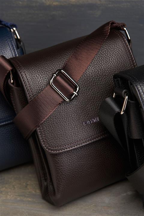 A STAFF Erkek % 100 Hakiki Deri Kahverengi Postacı Çantası Çapraz Omuz Askılı 15cm X 19cm X 9cm