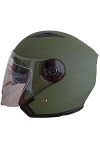 VCAN Jk512 Yarım Kask - Mat Green - Xxl