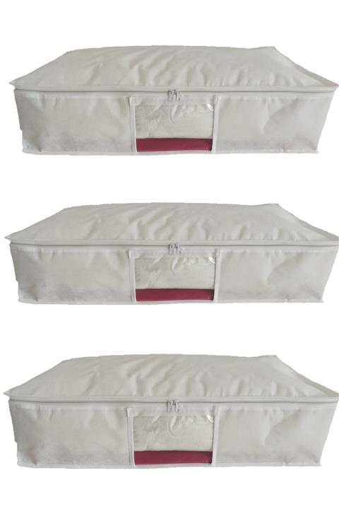 HOMELİFE EV TEKSTİL 3 Adet Pencereli Baza Hurcu