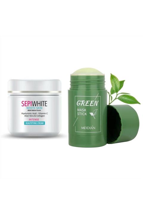 SEPİWHİTE Green Mask Stick Premium & Beyazlatıcı Krem 50 ml