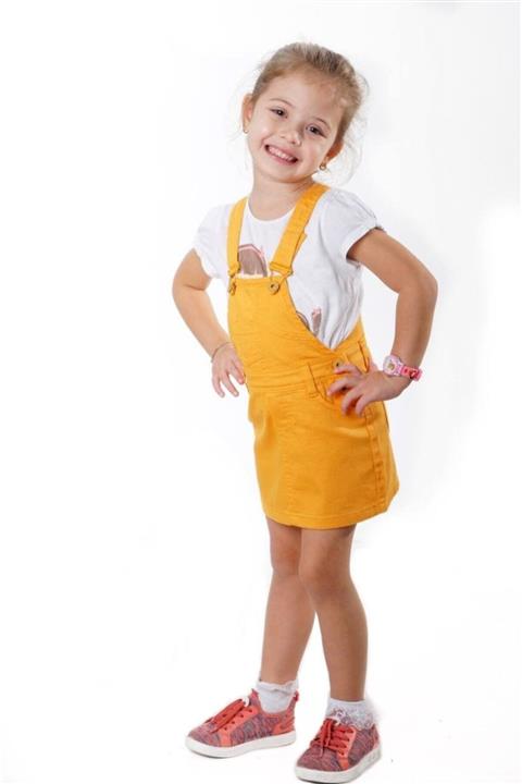 Varol Kids Kız Çocuk Renklı Kot Etek Salopet Tulum