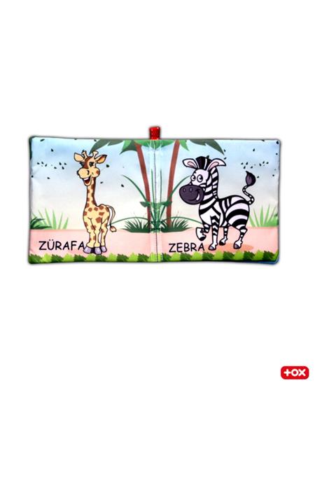 Tox Safari Hayvanları Kumaş Sessiz Kitap - Bez Kitap , Eğitici Oyuncak