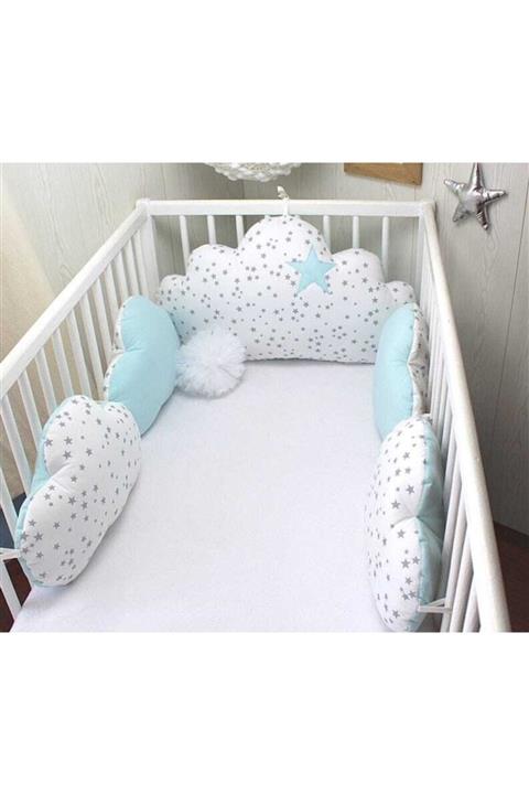 AYZEN HOME Mavi Bulutlu Korumalık ve Çarşaf Takımı