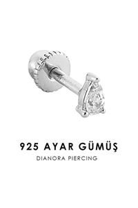 Dianora Piercing Tek Mekik Taş Gümüş Helix Piercing