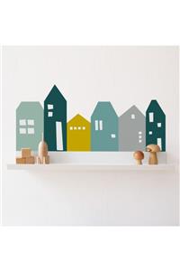 MyHappyPlace Mint Evler Bebek Ve Çocuk Odası Dekoratif Duvar Çıkartması Sticker (60 Cm)