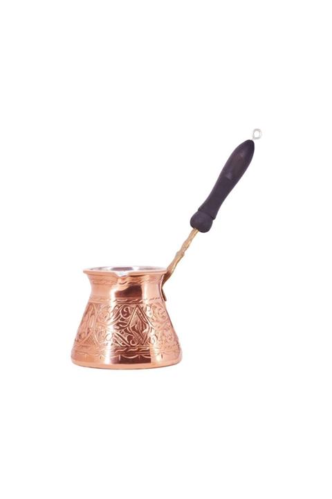 BAZAAR 4 Işlemeli Ağır Bakır Süt Ve Salep Cezvesi