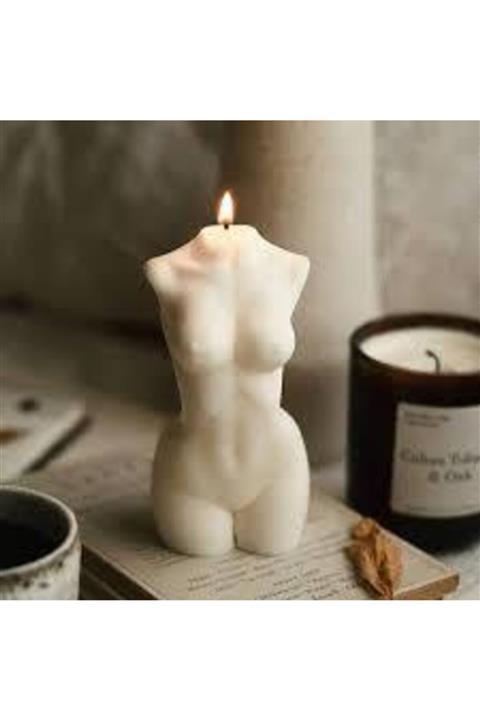 mummanya Kadın Büstü Vanilya Kokulu Dekoratif ve Hediyelik Mum Vücut Body Heykeli