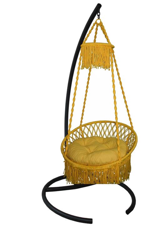 ALTINOLUK HAMAK Püsküllü Relaks Salıncak  Sarı ( Minderli)